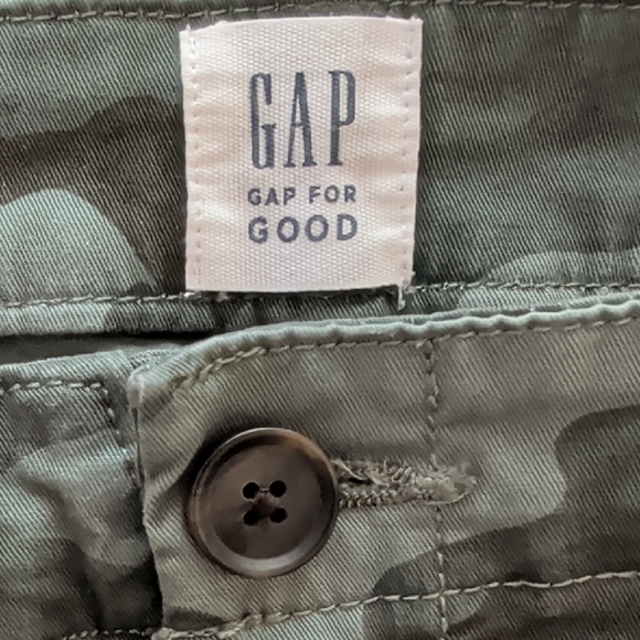 Gap "Gap for Good" Girlfriend Khaki Camouflage Pants 10 Green Pockets - Picture 3 of 15